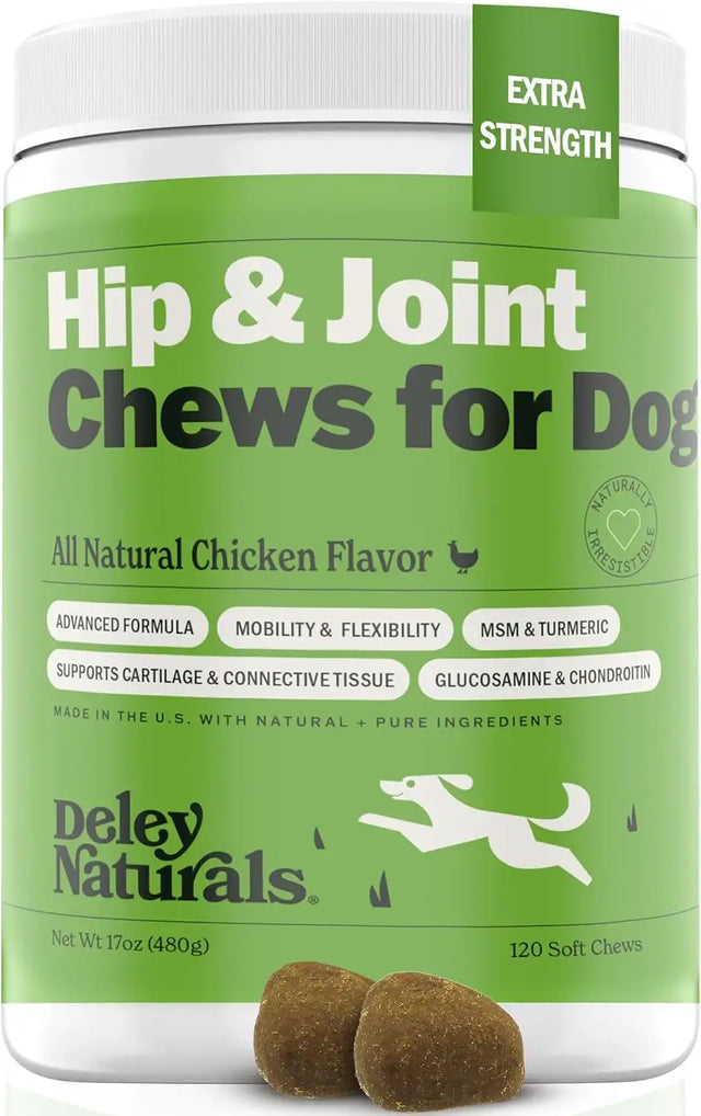 DELEY NATURALS - Deley Naturals Dog Hip and Joint Supplement 120 Masticables - The Red Vitamin MX - Cuidado De Cadera Y Articulaciones Para Perros - {{ shop.shopifyCountryName }}
