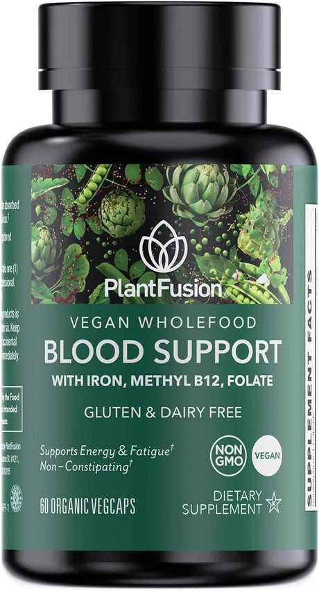 PLANTFUSION - PlantFusion Blood Support Iron with Vitamin C, Methyl B12, Folate 60 Capsulas - The Red Vitamin MX - Suplementos Alimenticios - {{ shop.shopifyCountryName }}