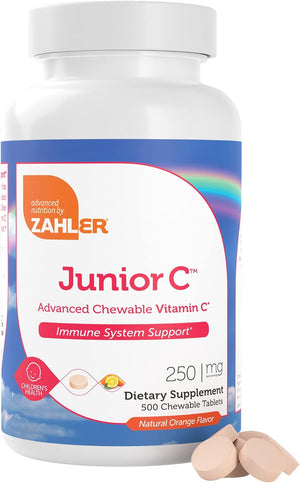 Zahler Junior C Advanced Chewable Vitamin C for Kids 500 Tabletas Masticables