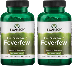 Swanson Feverfew 380Mg. 100 Capsulas 2 Pack