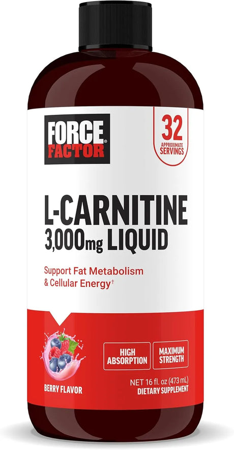 FORCE FACTOR - Force Factor L Carnitine Liquid 3000Mg. Berry Flavor 32 Servicios 473Ml. - The Red Vitamin MX - Suplementos Alimenticios - {{ shop.shopifyCountryName }}