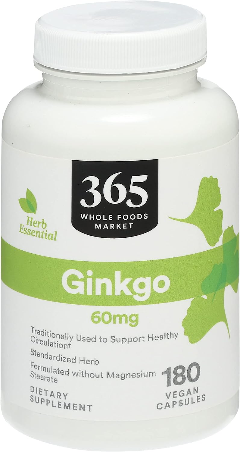 365 by Whole Foods Market Herb Ginkgo 60Mg. 180 Capsulas - The Red Vitamin MX - Suplementos Alimenticios - 365