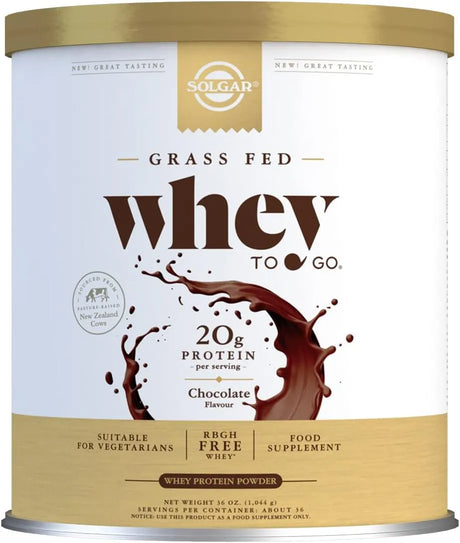 SOLGAR - Solgar Grass Fed Whey to Go Protein Powder Chocolate 2.3 Lb. - The Red Vitamin MX - Suplementos Alimenticios - {{ shop.shopifyCountryName }}