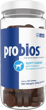 Vets Plus Probios for Dogs Soft Chews Medium & Large Breeds 60 Masticables 2 Pack