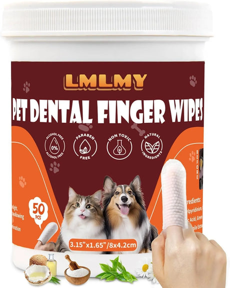 LMLMY - LMLMY Dental Finger Wipes for Cats & Dogs 50 Piezas - The Red Vitamin MX - Cuidado Dental Para Perros - {{ shop.shopifyCountryName }}