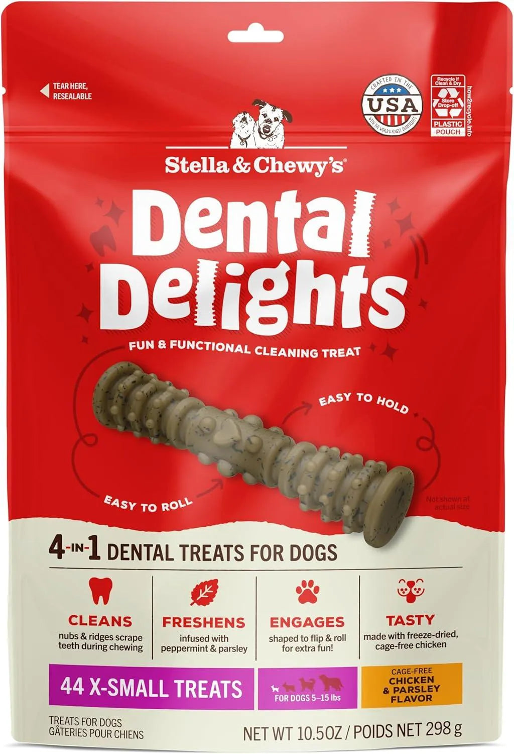 STELLA & CHEWY'S - Stella & Chewy's Dental Delights with Freeze-Dried Chicken Extra Small Treats 298Gr. - The Red Vitamin MX - Cuidado Dental Para Perros - {{ shop.shopifyCountryName }}