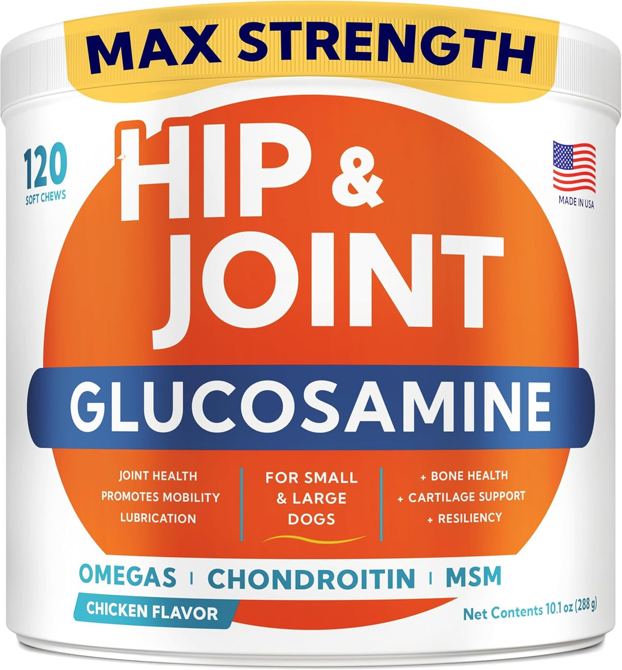GOODGROWLIES Glucosamine for Dogs Hip & Joint Supplement 120 Masticables