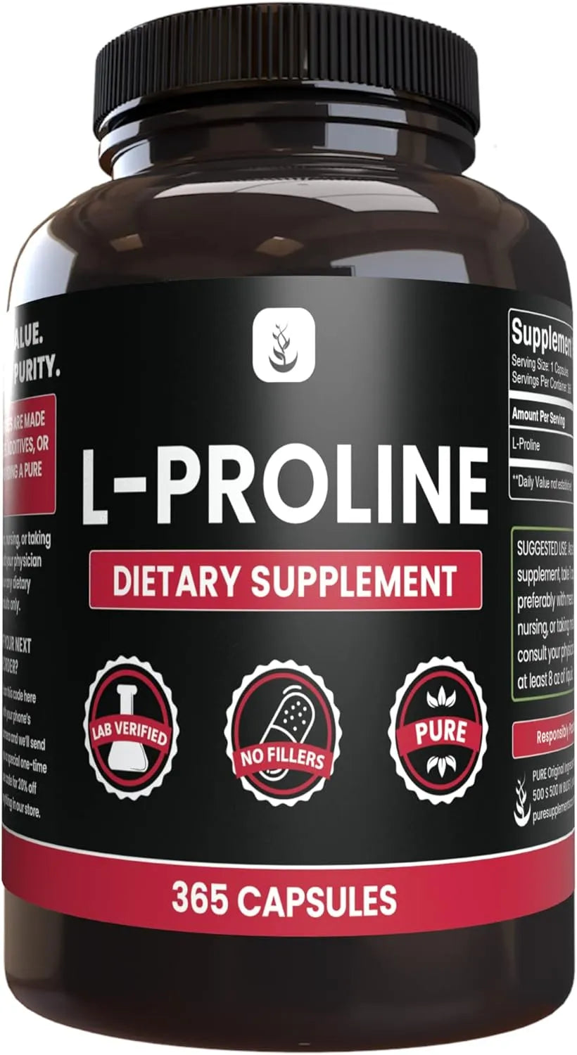 PURE ORIGINAL INGREDIENTS - Pure Original Ingredients L-Proline 365 Capsulas - The Red Vitamin MX - Suplementos Alimenticios - {{ shop.shopifyCountryName }}