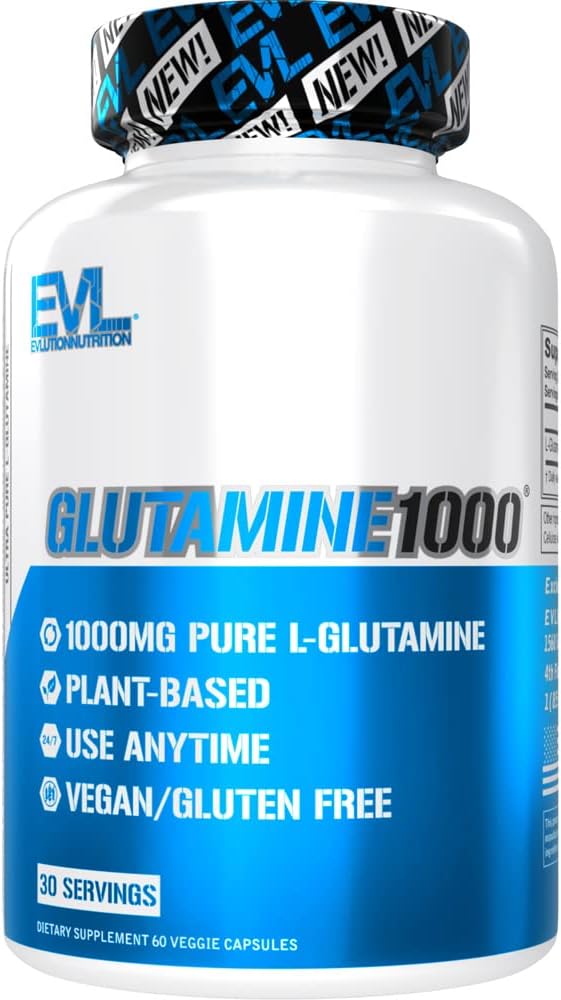 Evlution Nutrition L-Glutamine 1000 30 Capsulas - The Red Vitamin MX - Suplementos Alimenticios - EVLUTION