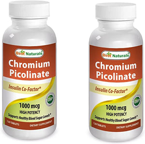 BEST NATURALS - Best Naturals Chromium Picolinate 1000mcg 120 Tabletas 2 Pack - The Red Vitamin MX - Suplementos Alimenticios - {{ shop.shopifyCountryName }}