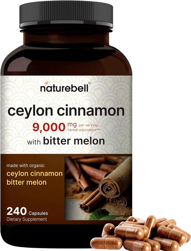 NATUREBELL - NatureBell Ceylon Cinnamon 9,000Mg. 240 Capsulas - The Red Vitamin MX - Suplementos Alimenticios - {{ shop.shopifyCountryName }}