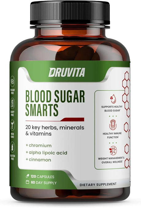 DRUVITA - Druvita Blood Sugar Smarts 120 Capsulas - The Red Vitamin MX - Suplementos Alimenticios - {{ shop.shopifyCountryName }}