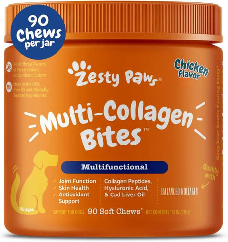 ZESTY PAWS - Zesty Paws Multi Collagen Soft Chews for Dogs 90 Masticables - The Red Vitamin MX - Cuidado De Cadera Y Articulaciones Para Perros - {{ shop.shopifyCountryName }}