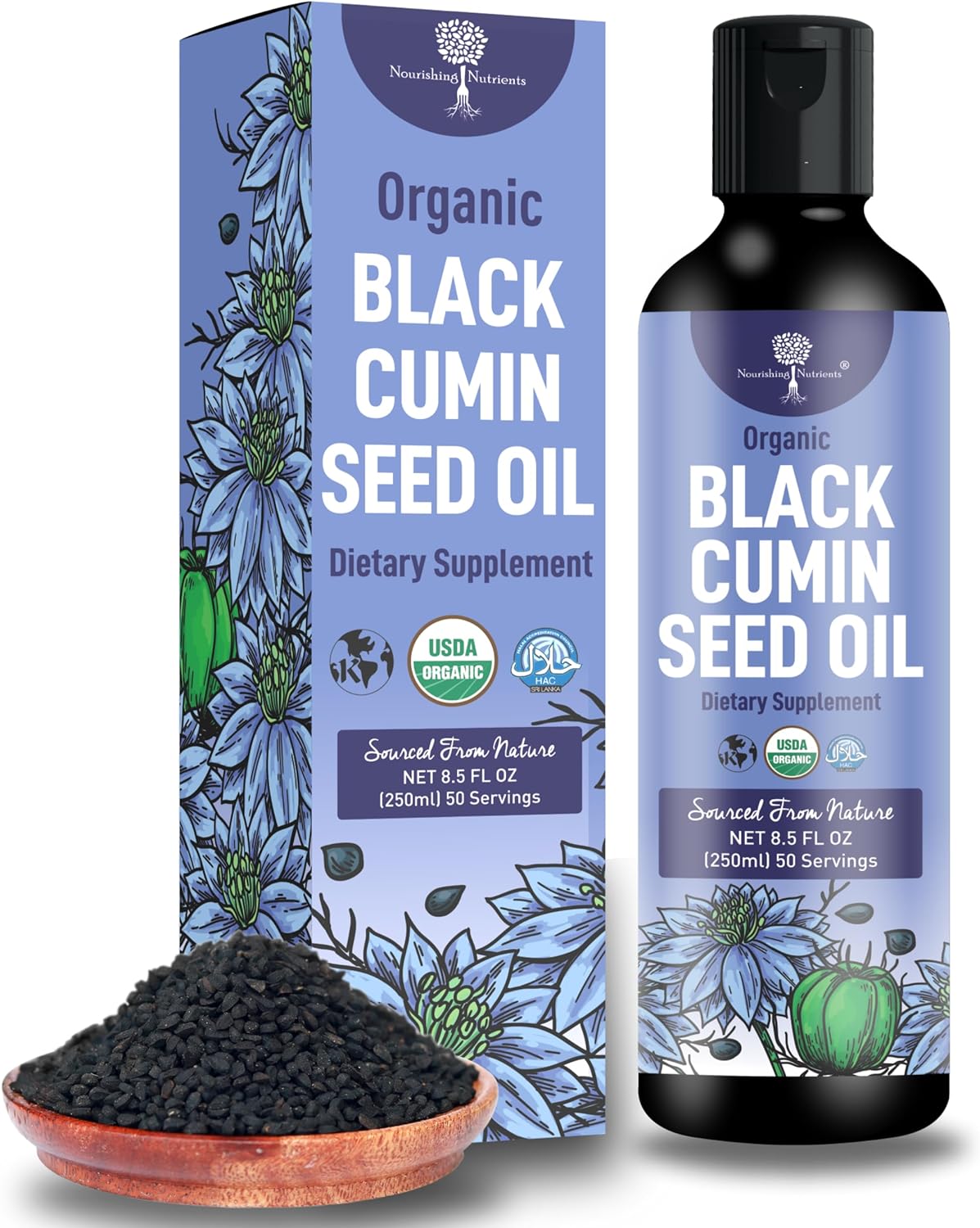 Nourishing Nutrients Organic Black Cumin Seed Oil 250Ml.
