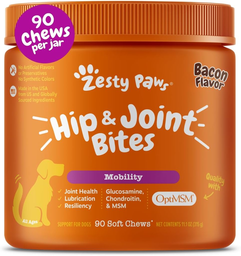 Zesty Paws Hip and Joint for Dogs Bacon 90 Masticables
