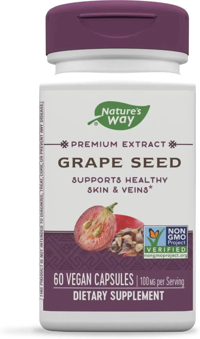 NATURE'S WAY - Nature's Way Premium Extract Grape Seed 100Mg. 60 Capsulas - The Red Vitamin MX - Suplementos Alimenticios - {{ shop.shopifyCountryName }}