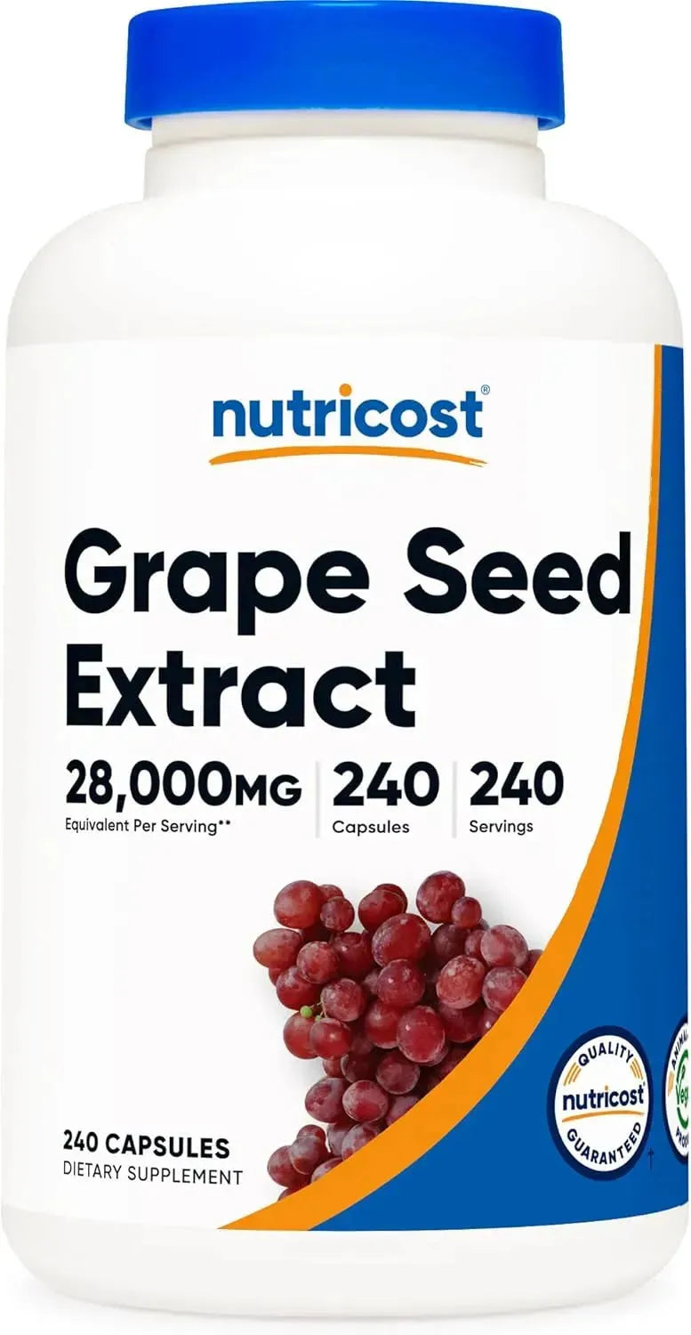 NUTRICOST - Nutricost Grape Seed Extract 28,000Mg. 240 Capsulas - The Red Vitamin MX - Suplementos Alimenticios - {{ shop.shopifyCountryName }}