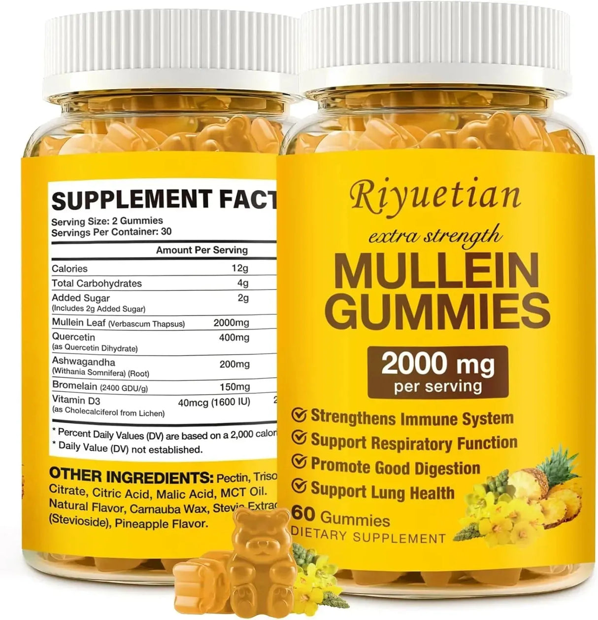 RIYUETIAN - Riyuetian Mullein Gummies 2000Mg. 60 Gomitas - The Red Vitamin MX - Suplementos Alimenticios - {{ shop.shopifyCountryName }}