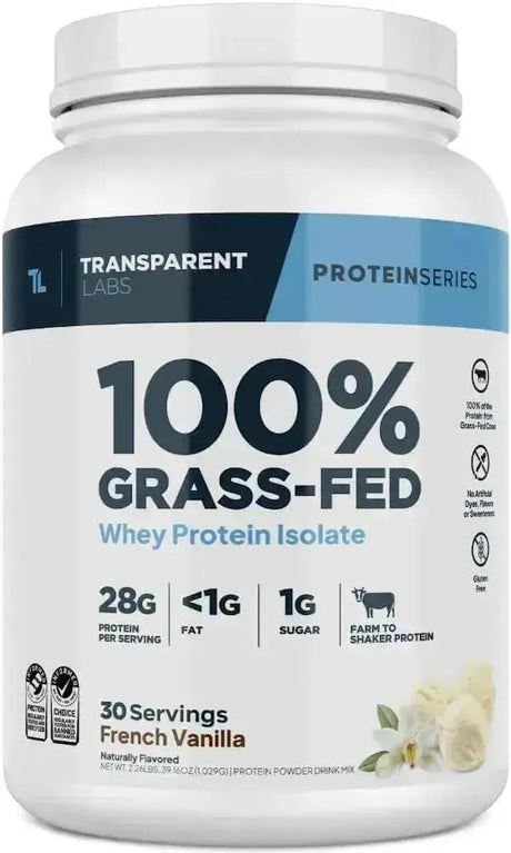 TRANSPARENT LABS - Transparent Labs Grass-Fed Whey Protein Isolate 30 Servicios French Vanilla 2.26Lb. - The Red Vitamin MX - Suplementos Alimenticios - {{ shop.shopifyCountryName }}