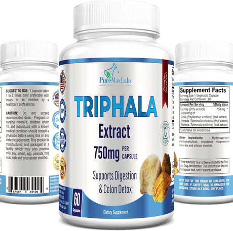 PUREMAX LABS - PureMax Labs Triphala 60 Capsulas - The Red Vitamin MX - Suplementos Alimenticios - {{ shop.shopifyCountryName }}