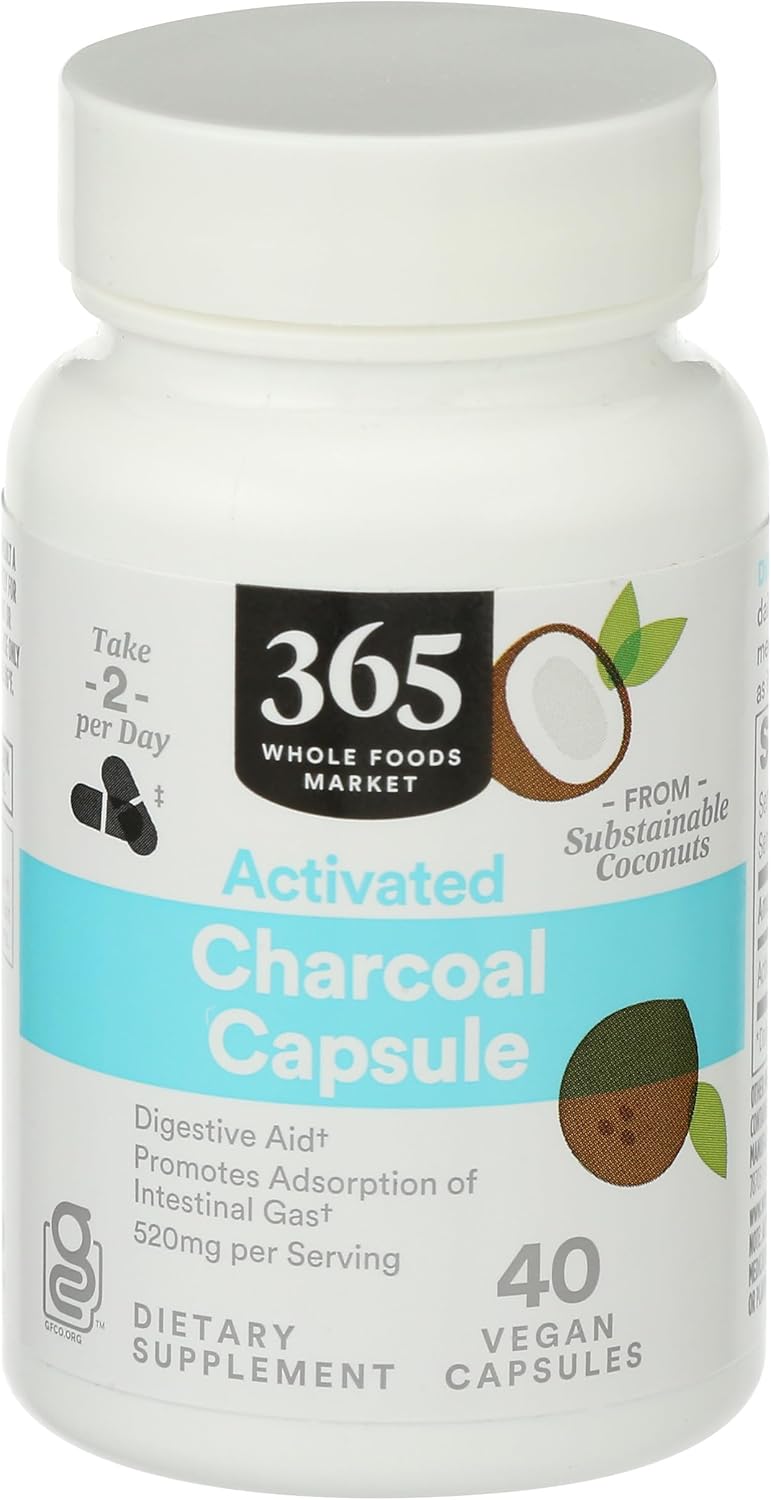 365 by Whole Foods Market Charcoal Activated 40 Capsulas