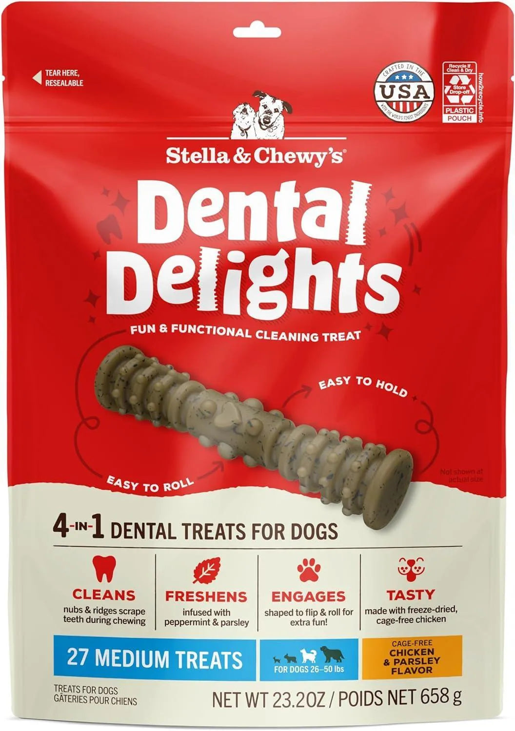 STELLA & CHEWY'S - Stella & Chewy's Dental Delights with Freeze-Dried Chicken Medium Treats 658Gr. - The Red Vitamin MX - Cuidado Dental Para Perros - {{ shop.shopifyCountryName }}