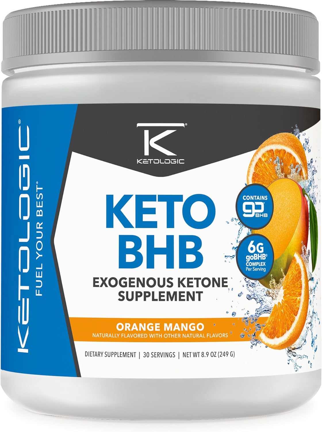 Ketologic Keto BHB Orange Mango Flavor 30 Servicios 249Gr.