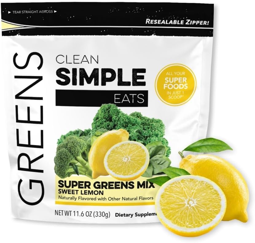 Clean Simple Eats Sweet Lemon Greens Powder Mix 30 Servicios 330Gr.