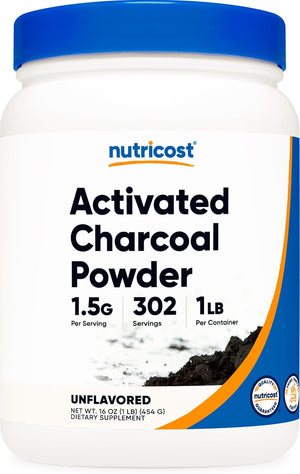 Nutricost Activated Charcoal Powder 302 Servicios 454Gr.