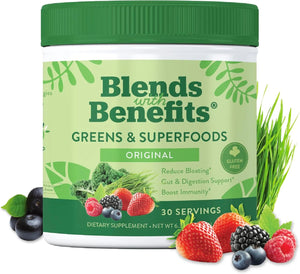 BLENDS WITH BENEFITS - Blends with Benefits Super Greens Powder w/Probiotics 30 Servicios Original 180Gr. - The Red Vitamin MX - Suplementos Alimenticios - {{ shop.shopifyCountryName }}