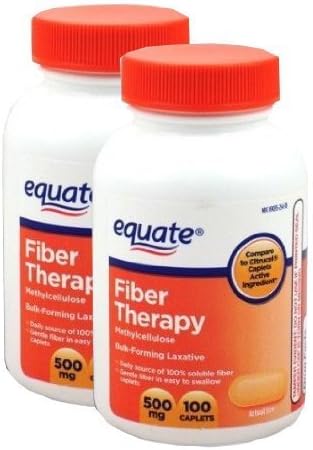 Equate Fiber Therapy 500Mg. 100 Capsulas 2 Pack