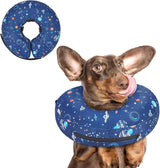 Toptakeit Elevated Inflatable Dog Collar NAVY SMALL
