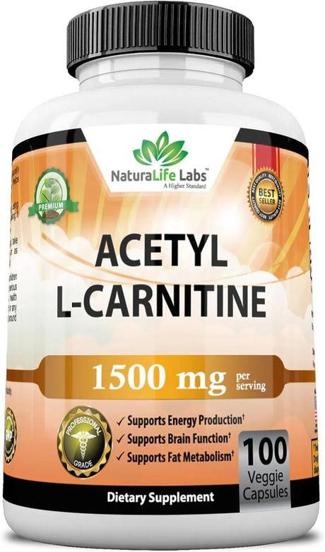 NATURALIFE LABS - NaturaLife Labs Acetyl L-Carnitine 1500Mg. 100 Capsulas - The Red Vitamin MX - Suplementos Alimenticios - {{ shop.shopifyCountryName }}