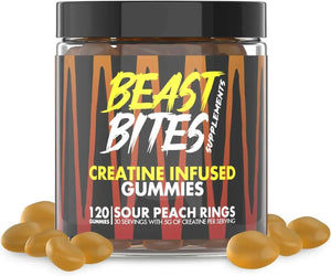 BEAST BITES - BEAST BITES Creatine Bites 5g Creatine Monohydrate Sour Peach 30 Gomitas - The Red Vitamin MX - Suplementos Alimenticios - {{ shop.shopifyCountryName }}