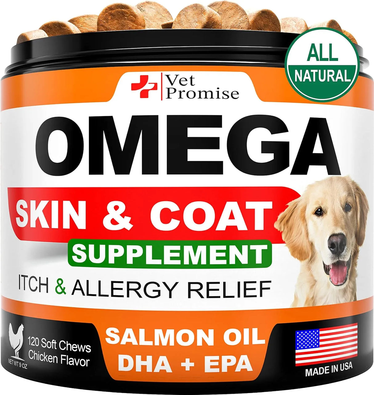 VET PROMISE - Vet Promise Omega 3 for Dogs 120 Masticables - The Red Vitamin MX - Aceite De Pescado Para Perros - {{ shop.shopifyCountryName }}