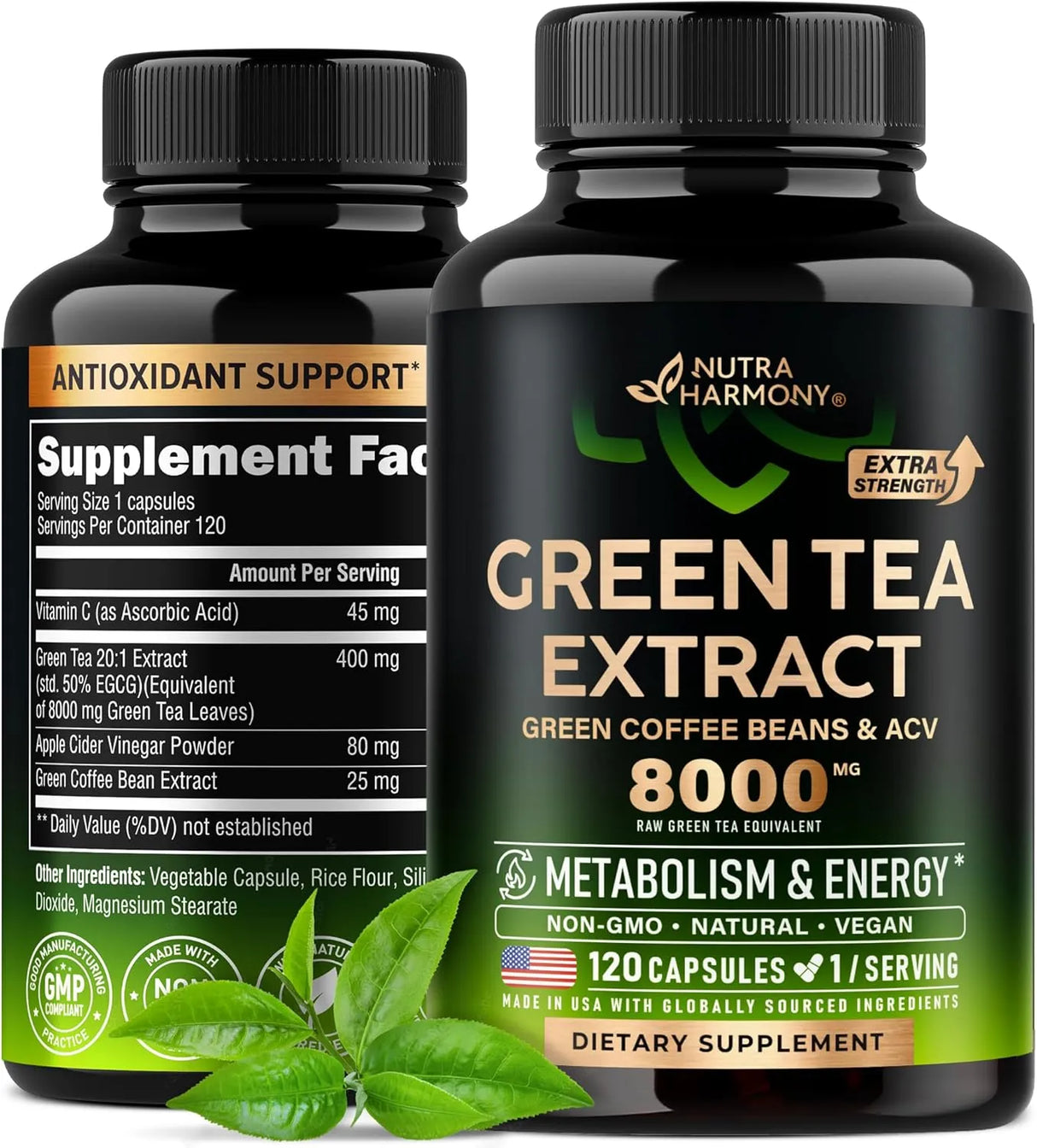 NUTRA HARMONY - NUTRAHARMONY Green Tea Extract 8000Mg. 120 Capsulas - The Red Vitamin MX - Suplementos Alimenticios - {{ shop.shopifyCountryName }}