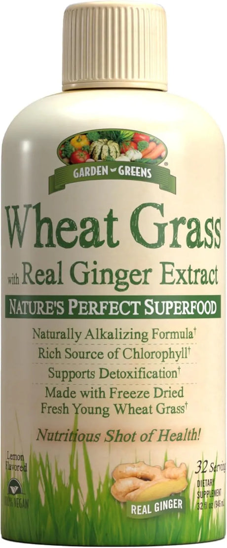 GARDEN GREENS - Garden Greens Wheat Grass Liquid with Real Ginger Extract 32 Servicios 946Ml. - The Red Vitamin MX - Suplementos Alimenticios - {{ shop.shopifyCountryName }}