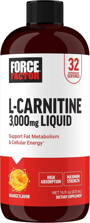 FORCE FACTOR - Force Factor L Carnitine Liquid 3000Mg. Orange Flavor 32 Servicios 473Ml. - The Red Vitamin MX - Suplementos Alimenticios - {{ shop.shopifyCountryName }}