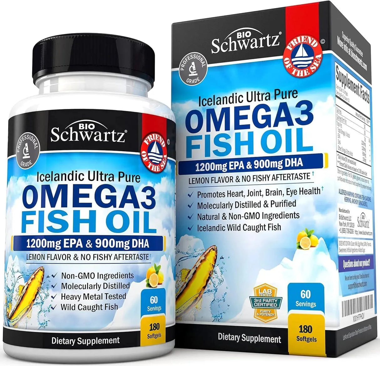 BIO SCHWARTZ - BioSchwartz Triple Strength Omega 3 Fish Oil 180 Capsulas Blandas - The Red Vitamin MX - Suplementos Alimenticios - {{ shop.shopifyCountryName }}