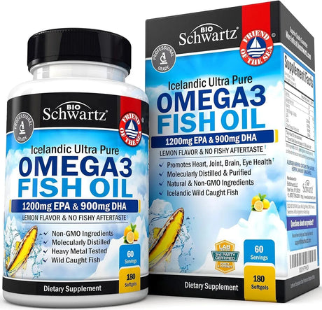 BIO SCHWARTZ - BioSchwartz Triple Strength Omega 3 Fish Oil 180 Capsulas Blandas - The Red Vitamin MX - Suplementos Alimenticios - {{ shop.shopifyCountryName }}