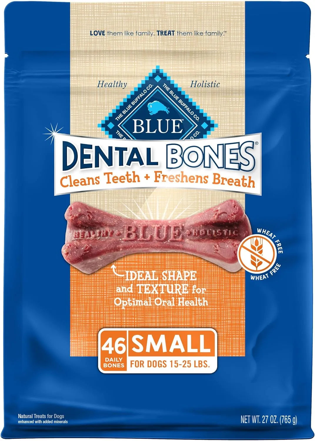 BLUE BUFFALO - Blue Buffalo Dental Bones Small Natural Dental Chew Dog Treats 46 Piezas - The Red Vitamin MX - Cuidado Dental Para Perros - {{ shop.shopifyCountryName }}