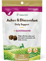 NaturVet Aches & Discomfort Dog Supplement Plus Glucosamine 30 Masticables