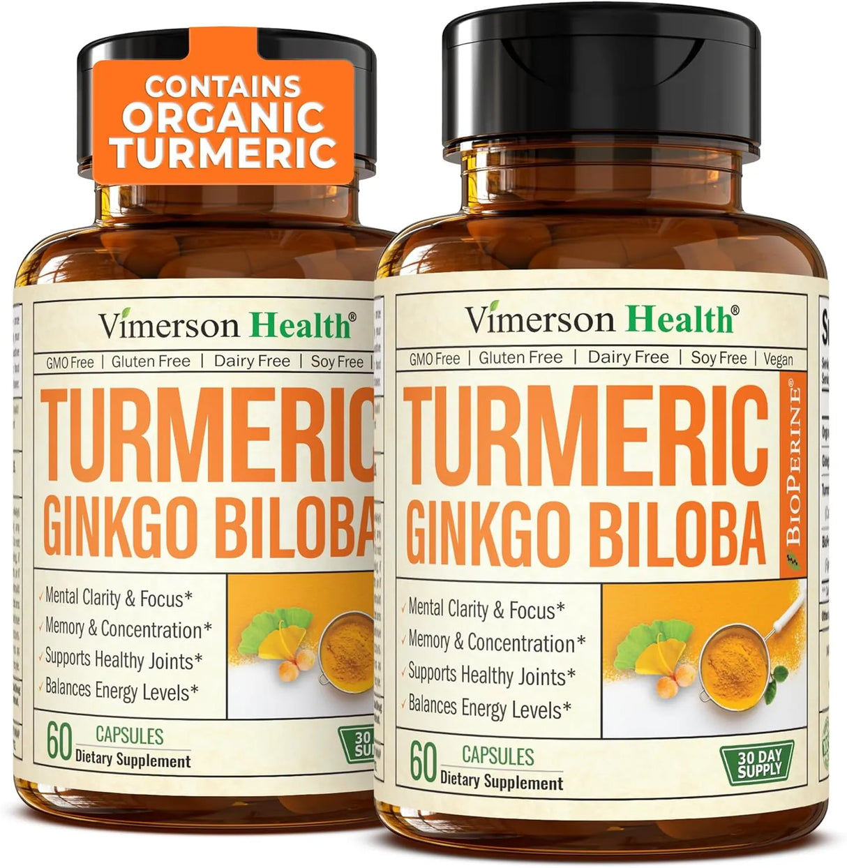 VIMERSON HEALTH - Vimerson Health Turmeric Curcumin & Ginkgo Biloba 60 Capsulas 2 Pack - The Red Vitamin MX - Suplementos Alimenticios - {{ shop.shopifyCountryName }}