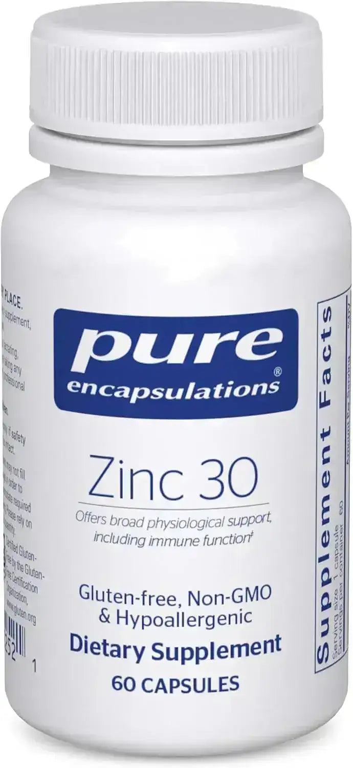 PURE ENCAPSULATIONS - Pure Encapsulations Zinc 30 30Mg. 60 Capsulas - The Red Vitamin MX - Suplementos Alimenticios - {{ shop.shopifyCountryName }}