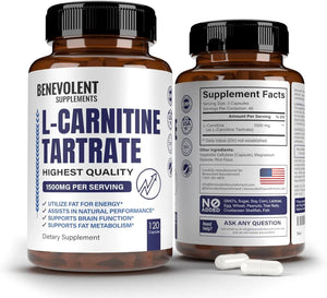 BENEVOLENT NOURISHMENT - Benevolent Nourishment Premium L-Carnitine Tartrate 1500Mg. 120 Capsulas - The Red Vitamin MX - Suplementos Alimenticios - {{ shop.shopifyCountryName }}