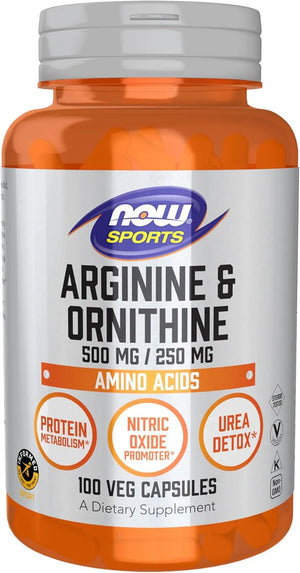 NOW SPORTS - NOW Sports Nutrition Arginine & Ornithine 500/250Mg. 100 Capsulas - The Red Vitamin MX - Suplementos Alimenticios - {{ shop.shopifyCountryName }}