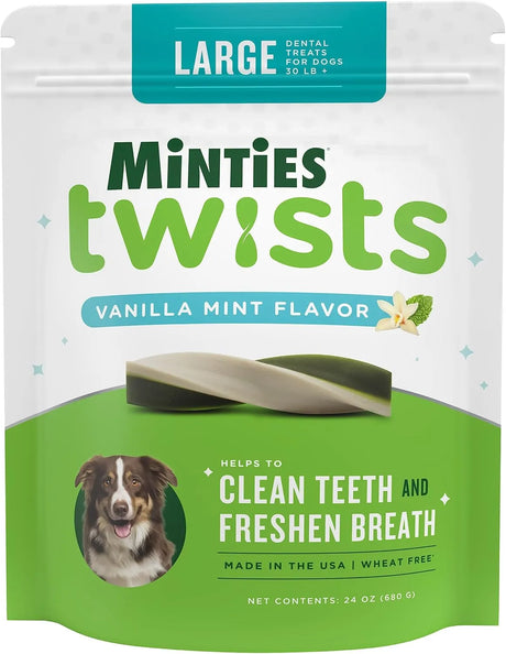 MINTIES - Minties Twists VetIQ Dog Dental Bone Treats Dental Chews for Medium/Large Dogs Over 40 Lbs 40 Piezas - The Red Vitamin MX - Cuidado Dental Para Perros - {{ shop.shopifyCountryName }}