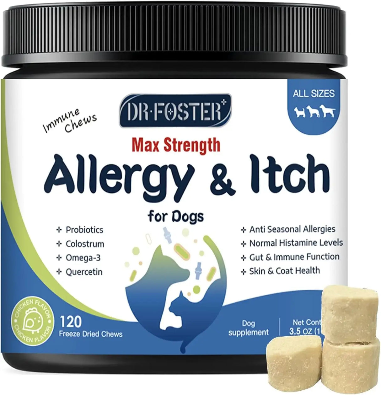 DR FOSTER - DR FOSTER Dog Allergy Relief Chews 120 Masticables - The Red Vitamin MX - Remedios Para La Picazón De Perros - {{ shop.shopifyCountryName }}