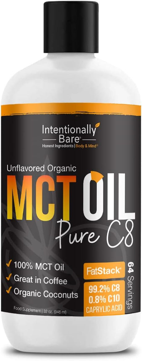 Intentionally Bare Pure C8 Organic MCT Oil 946Ml. - The Red Vitamin MX - Suplementos Alimenticios - INTENTIONALLY BARE