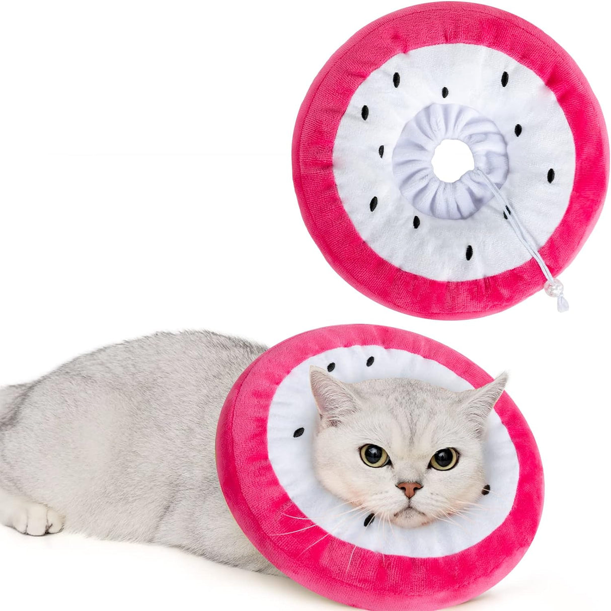 ANWA Adjustable Cat Cone Collar Soft Dragonfruit Small
